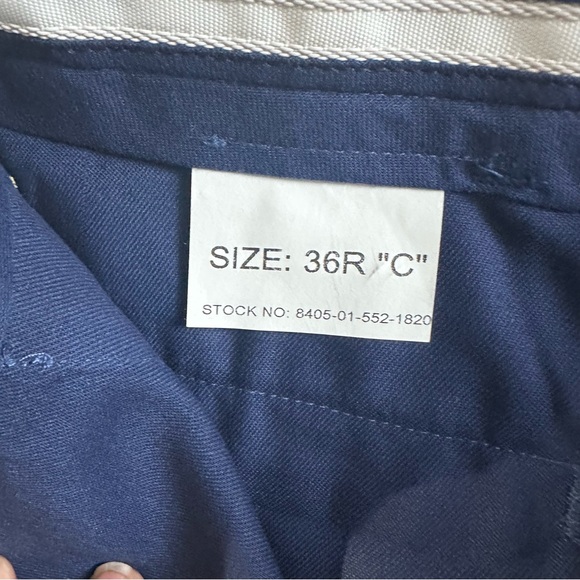 NWT Military Ceremonial Dress Trousers Men’s 36R Navy Wool Blend Gold Stripe - Picture 6 of 9